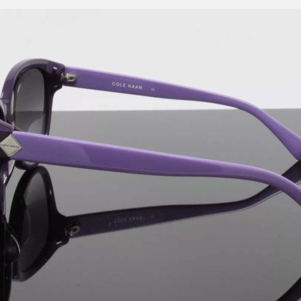 Cole Haan Sunglasses Purple Lavender Gradient Charcoal Gray Polarized UV Lenses - Picture 5 of 10